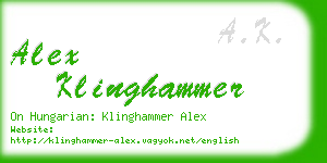 alex klinghammer business card